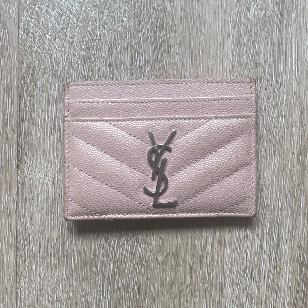 YSL baby pink card holder wallet
